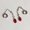 Bat Red Bead Pendant Earrings Goth Punk Style Horns Red Blood Drops Crystal Jewelry Gorgeous Fashion Ladies Gifts