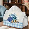 1pc Ocean-Themed Tissue Box with Marine Life Decor - Reusable Suitable for Suitable for Kitchen, Bathroom, Parties, Picnics, Compact Tissue Holder Wit