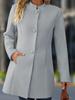 2025 European Plus Size Women's Casual Stand Collar Mid-Length Wool Coat - Autumn/Winter Collection