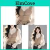 Soft Satin Striped Puffed Sleeveless Shirt For Spring Chic Womens Fashion