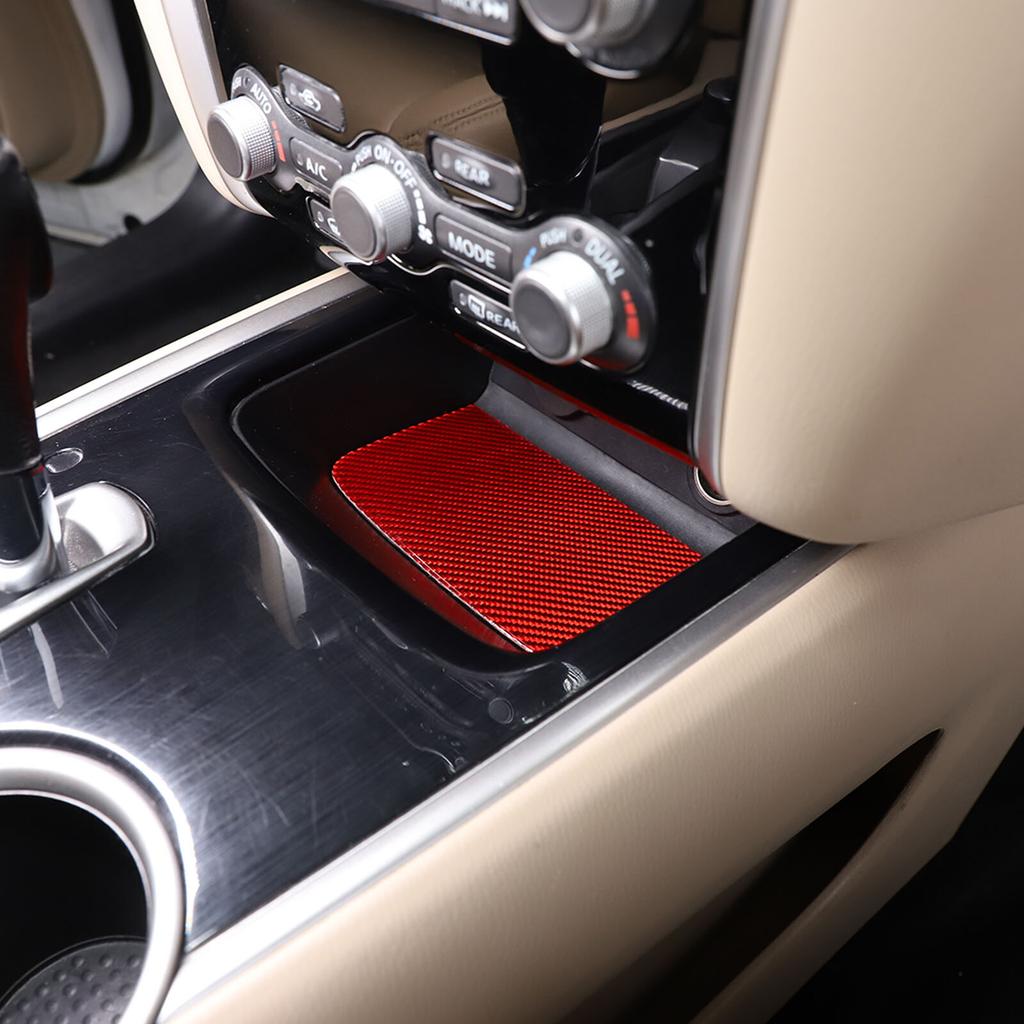 Carbon Fiber Gear Shift Storage Box Trim Sticker For Nissan Pathfinder 13-18