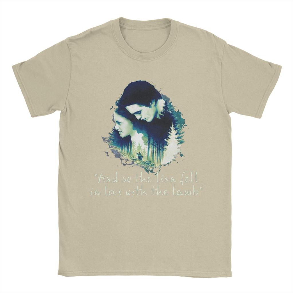 Men's T-Shirt Twilight Movie Edward and Bella Vintage Cotton Tees Short Sleeve  T Shirts O Neck Tops Plus Size