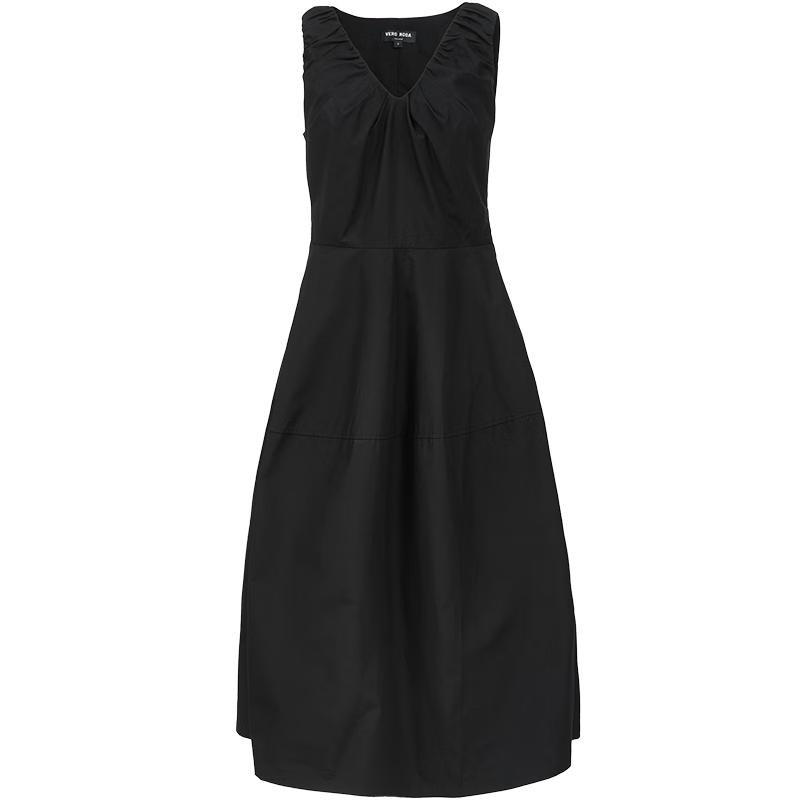 

VEROMODA V-Neck Pleated Cotton A-Line Midi Dress S