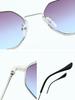 1PC Metal Irregular Fashion  Frame Women Sunglasses For Daily Life Men Shades Vacation Outfits Accessories.