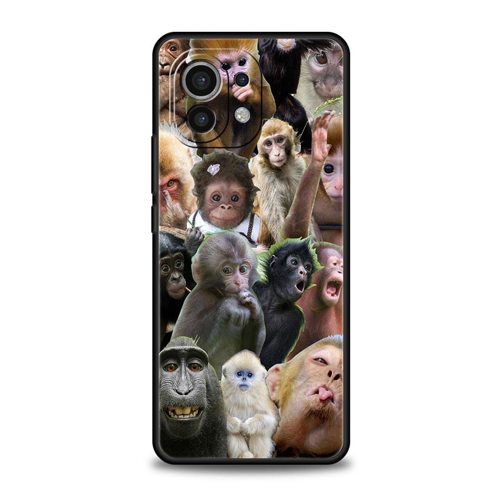 Cute Funny Monkey Phone Case For Xiaomi Mi 17 15T 15 14 14T 13T 12T Pro 12 13 Lite 5G 11T Poco X6 X7 X5 Pro Soft Cover
