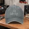 Lake Life Graphic Washed Baseball Cap Unisex Casual Outdoor Sun Hat for Daily Wear
