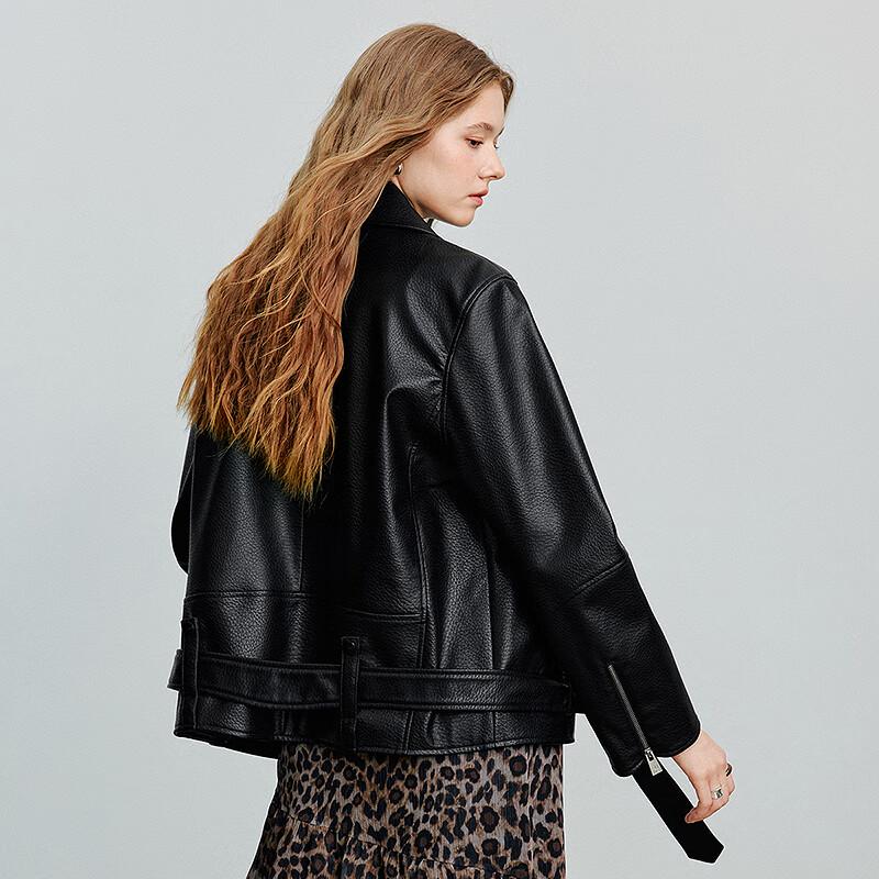 Chyuyu Women's PU Leather Moto Jacket