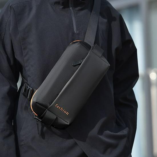 Men's Trendy Patchwork Chest Bag: Fashionable Crossbody for Commuting & Travel