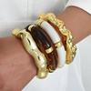 Punk Resin Bangle Set Wide Exaggerated Chunky Bangles Vintage Cuff Bracelet Set  Gifts