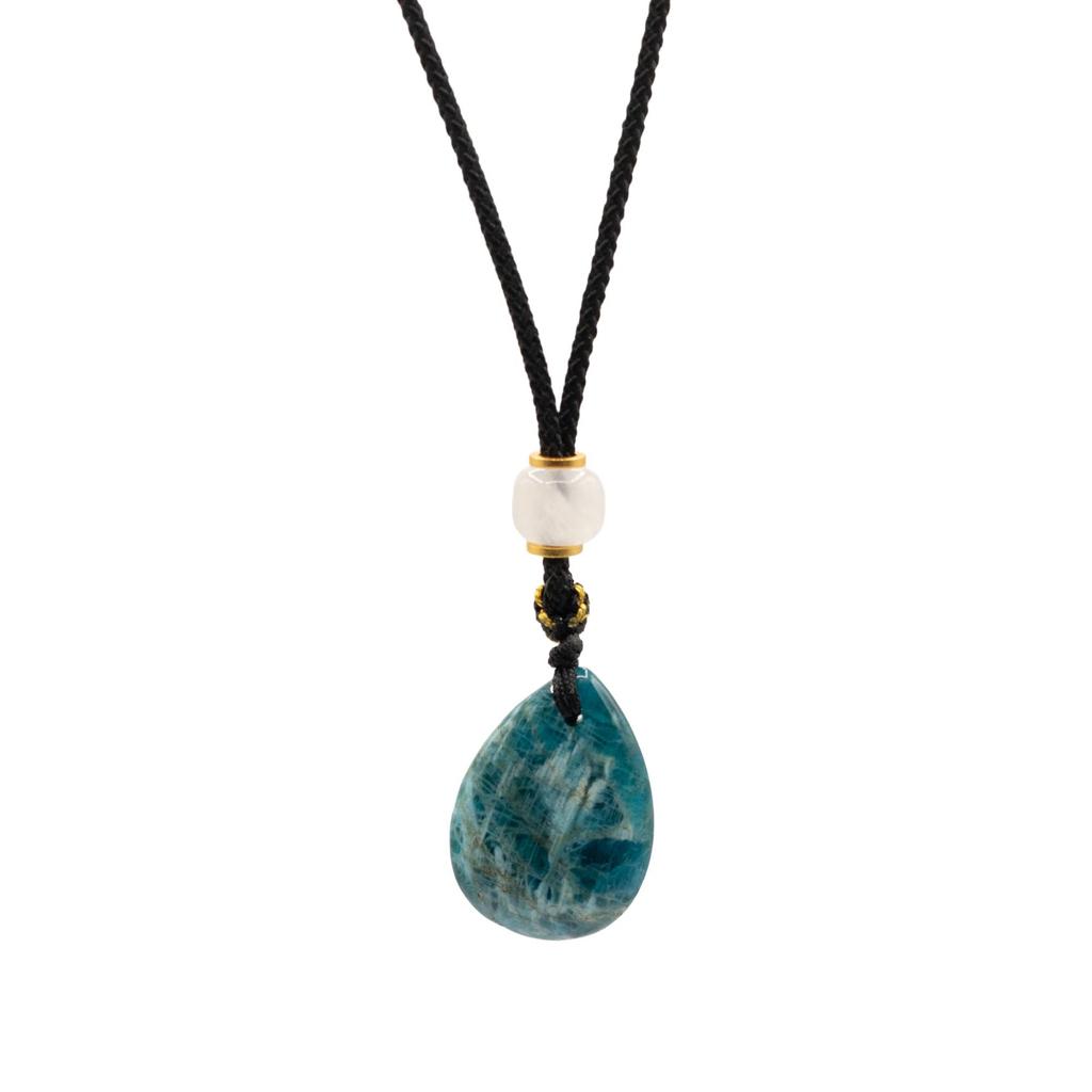 Cord Necklace Gemstone Pendant – Howlite Teardrop