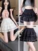 White Lace A-Line Mini Skirt: High Waist, Slimming, Puffy Design for Summer.