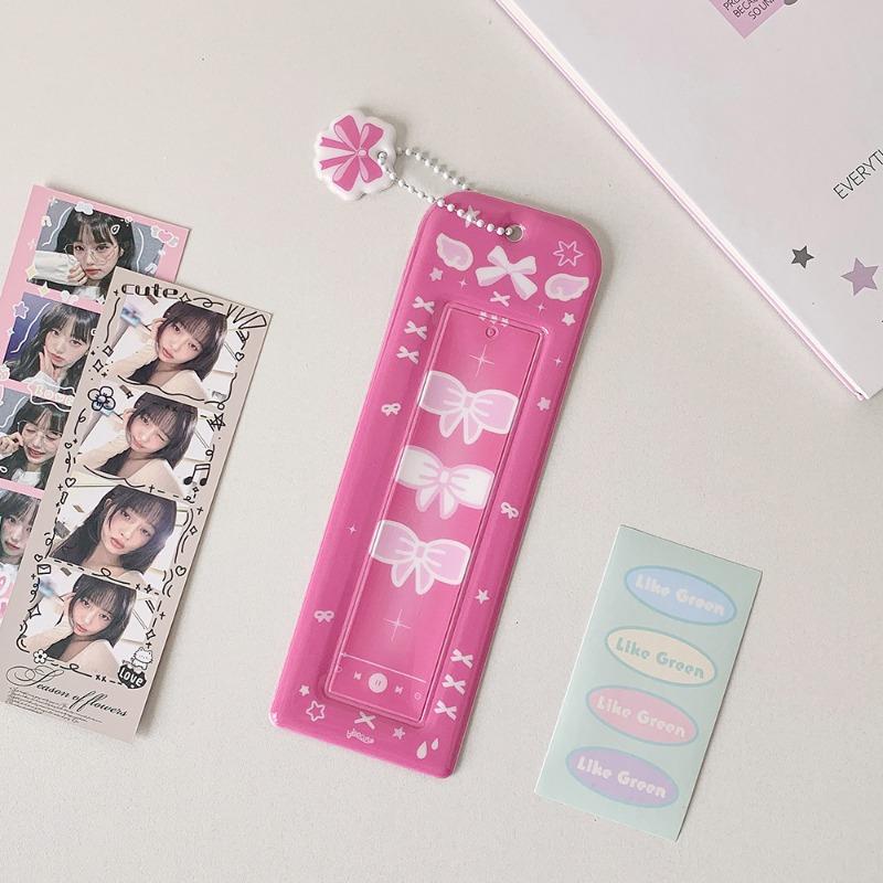 Cute Bow Design Pvc Photo Card Holder For School Id Card