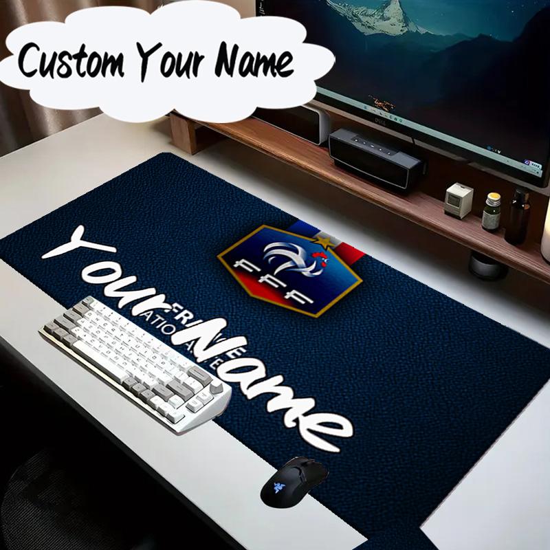 Custom Name Mouse pad France Football Emblem Mouse pad, Gaming Mouse Pad, keyboard pad, Desk Decor for computer notebook Fan Birthday Gift