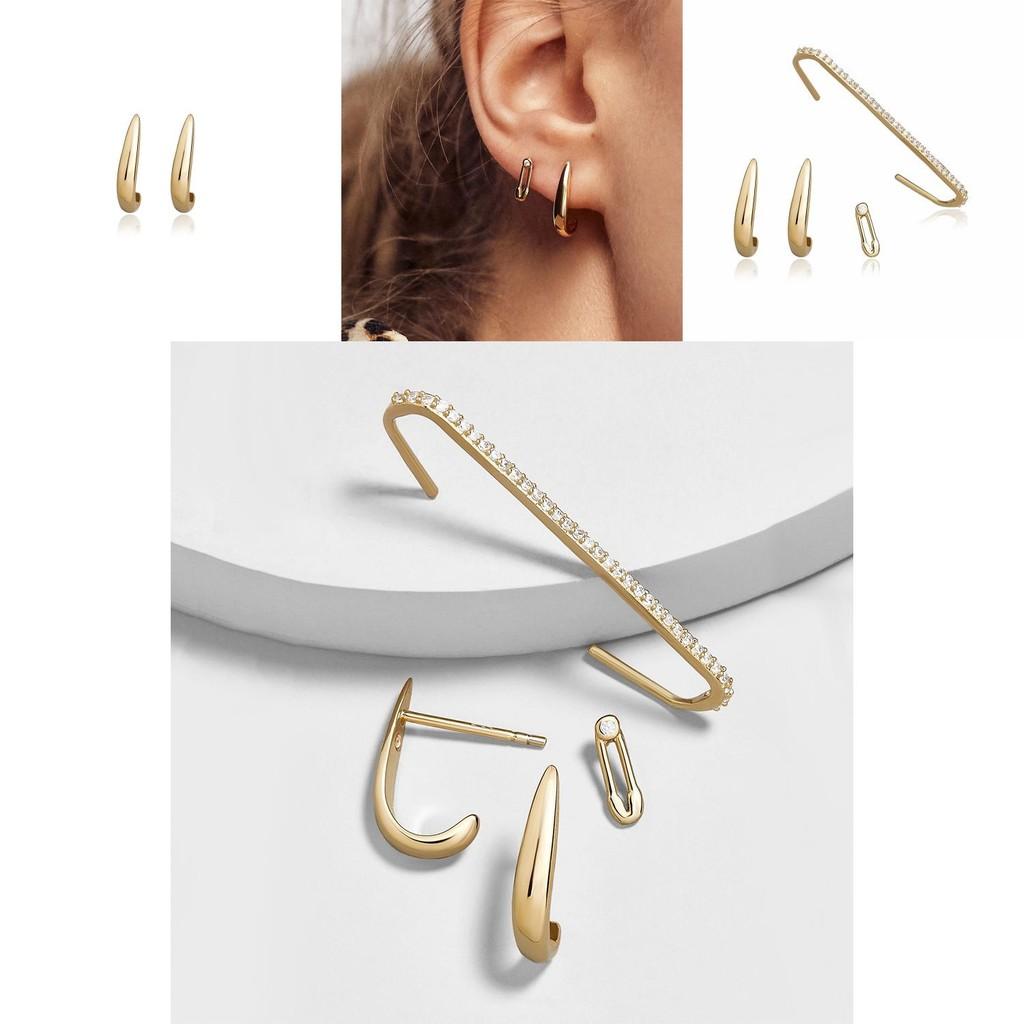 Contemporary Alloy Earrings Set Minimalist And Stylish Ear Studs For Women