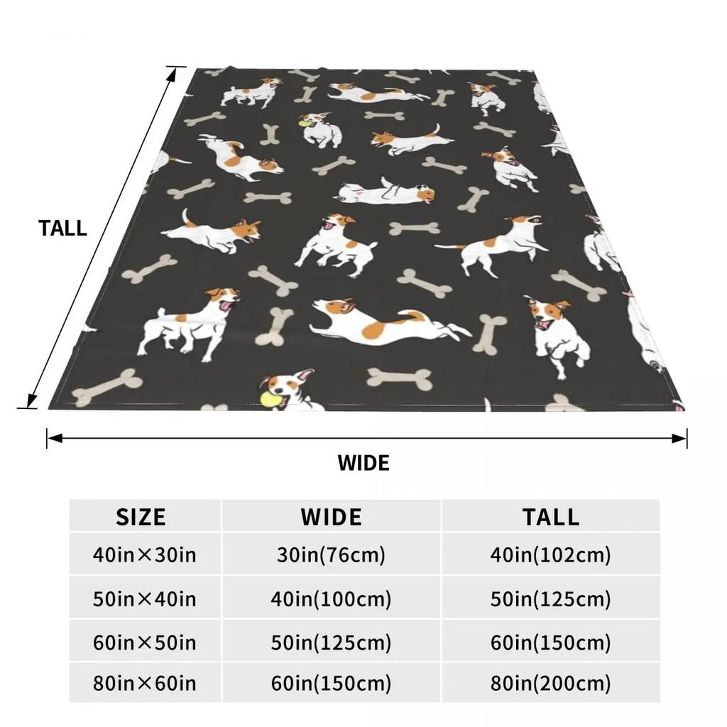 Couverture en flanelle pour chien Jack Russell Terrier, couverture douce et chaude avec Animal mignon pour canapé-lit, couvre-lit imprimé de voyage