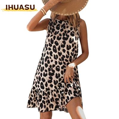 Damenmode Sommer Frühling Rundhals Ärmellos Lässig Kleider