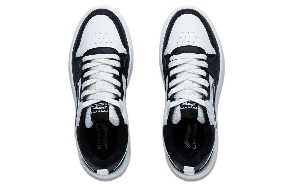 Li Ning Line 2.0 Fashion Slip Resistant Abrasion Resistant Low Top Skateboard Shoes Women's White Black AGCT338-1