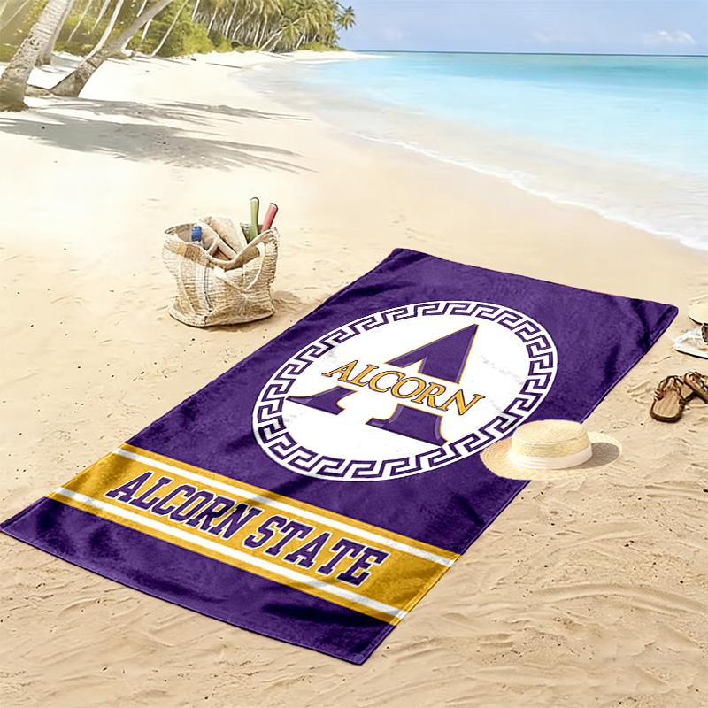 Alcorn State Braves Print Beach Towel, Large Soft Quick Dry Towel for Beach Camping Swimming