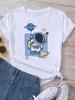 Kids Maycaur T Shirt Unisex Moon Planet Print Fashion Tee Shirts Casual Round Neck Short Sleeve