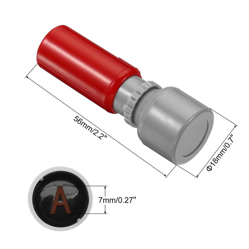 Abeceda Písmena Kulaté Razítko Dětské Dárky Hračky Samobarvicí Deska pro Scrapbooking Podložky s Barvou Razítkovací Blok do Třídy Červená 7mm