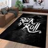 Rock 'n' Roll Black Carpet with Lightning Bolt for Music Fans Suitable for Use As an Anti-slip for Living Room Bedroom Sofas