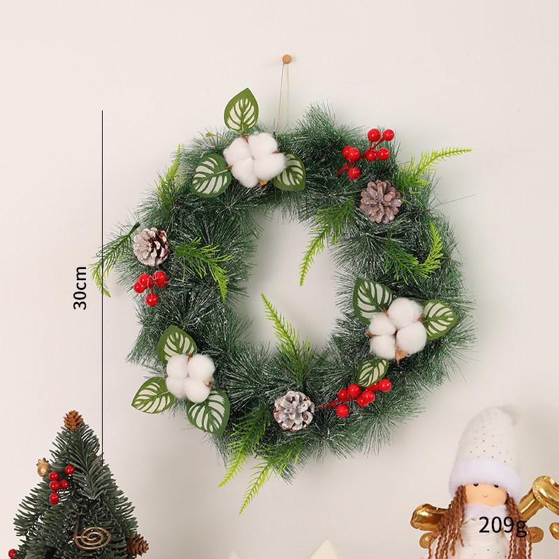 LED Christmas Wreath with PVC Pine Cones – Elegant Hanging Holiday Decoration for Windows