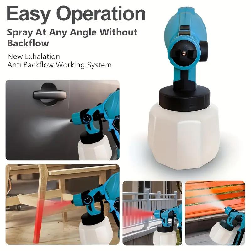 1000ML Electric Spray Gun High Power Cordless Paint Sprayer HVLP Auto Furniture Steel Coating Airbrush For Makita 21V Battery