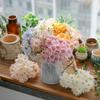 Pothos Chrysanthemum Handheld Artificial Flower Green Plant for Wedding Decoration, INS Style.