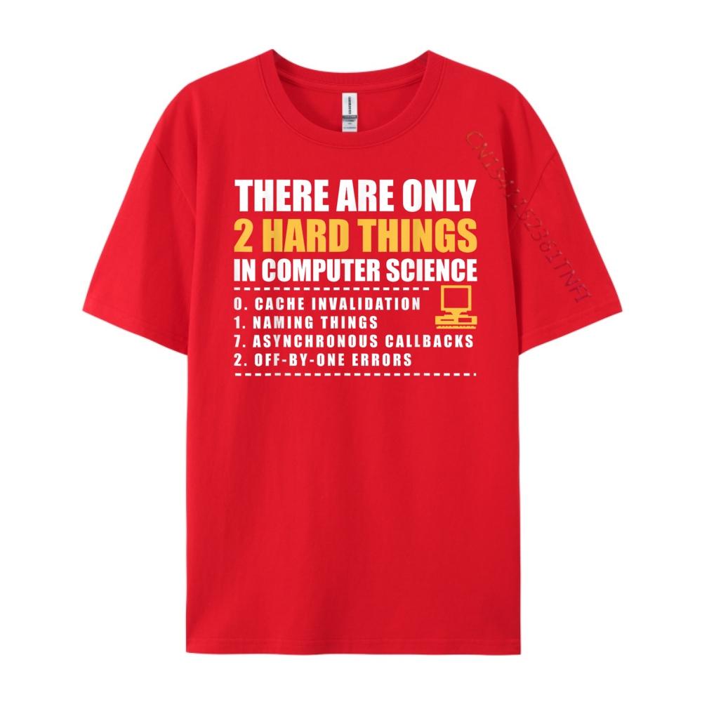 Есть только 2 сложные вещи в информатике Графические футболки 100% хлопок Мужские рубашки День рождения S