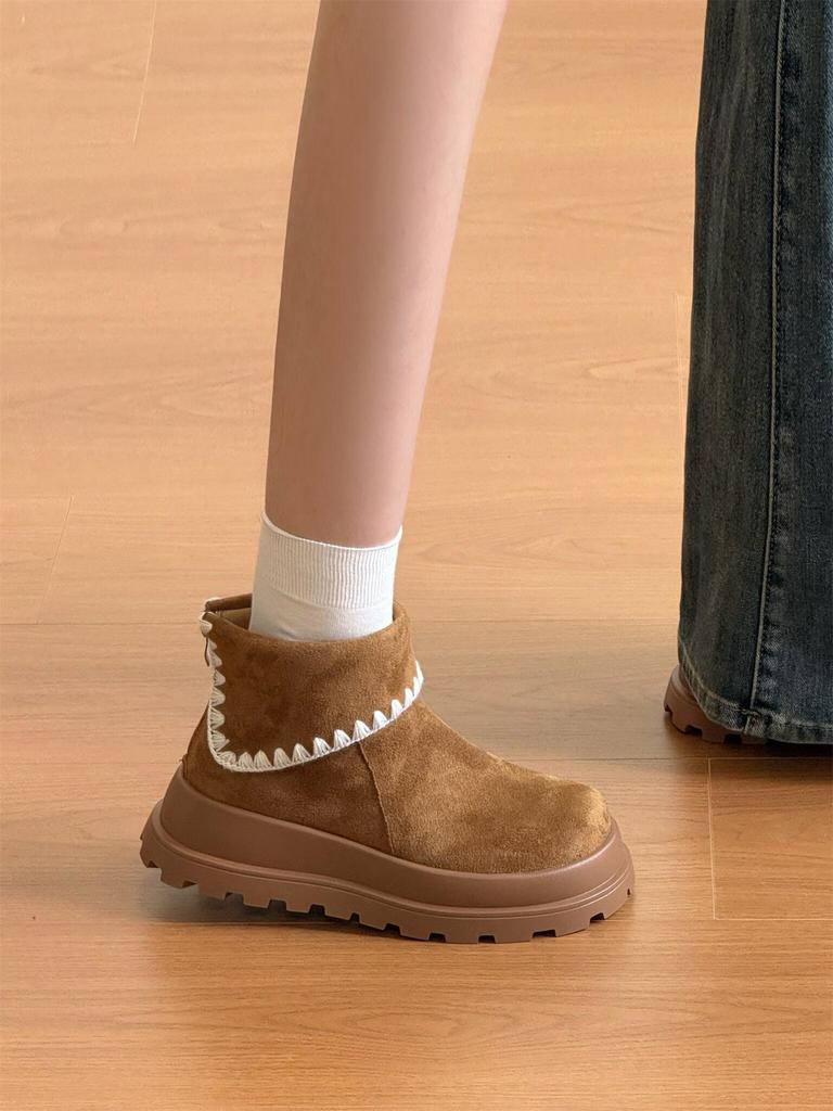 Velvet version~ Huge good-looking thick-soled Boken short boots for women's 2025 autumn and winter new small Maillard Martin boots