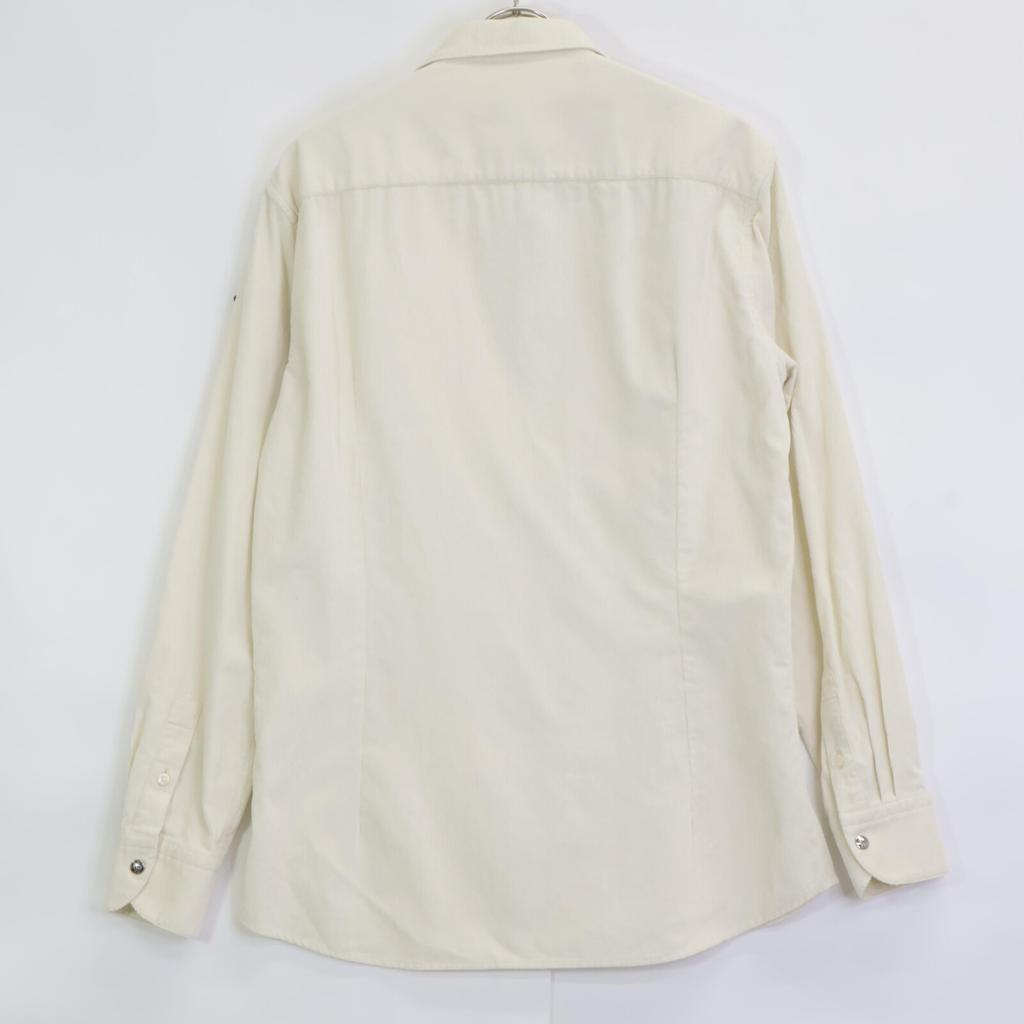 MONCLER 22 CAMICIA cotton long-sleeved shirt with sleeve buttons tops M IvoryUsed