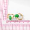 Natural Stone Bead Earrings Stainless Steel Ear Hooks Circle Ear Buckle Hoops Fashion Ear Jewelry Gift for Women Girls