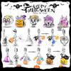 Halloween Charmscopper Black Cat Pumpkin Skull Ghost Witch Beads Pendant Fit Original Bangle Bracelet Diy Jewelry Charm
