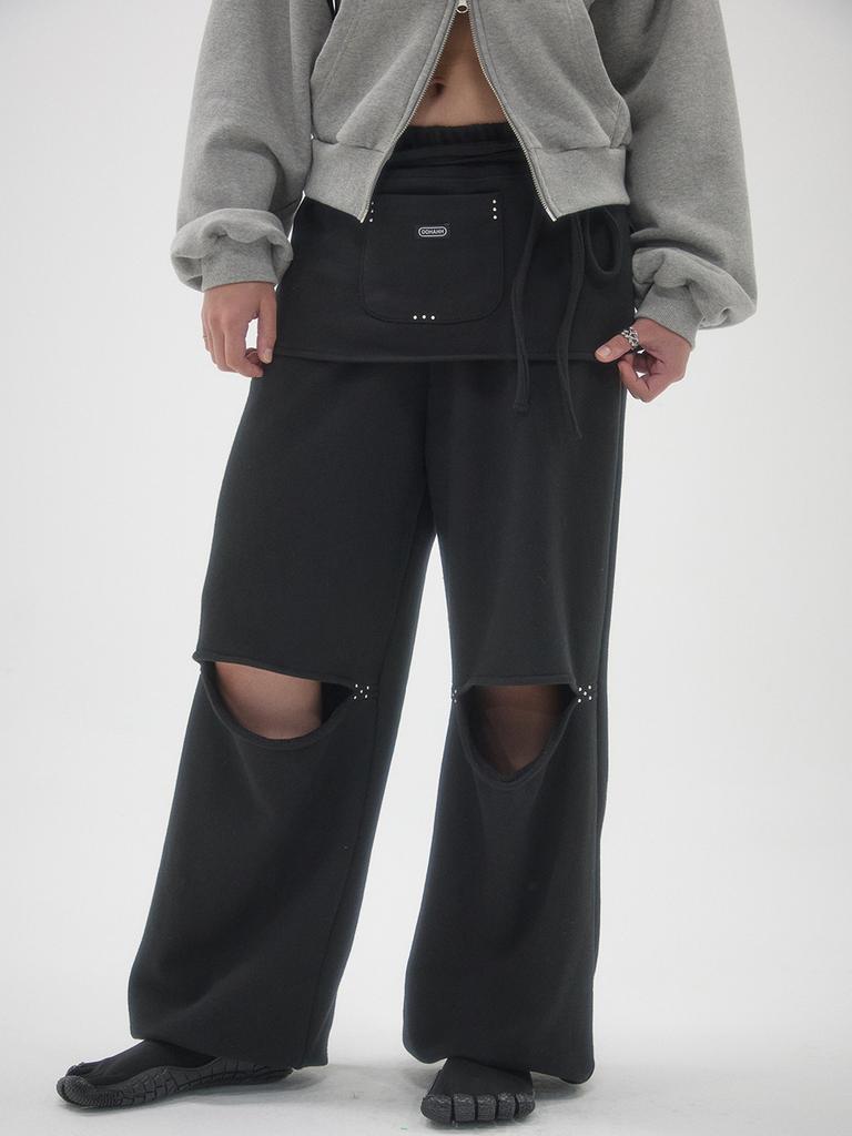 OOH-AHH Wrap Skirt Set Pants (Black)