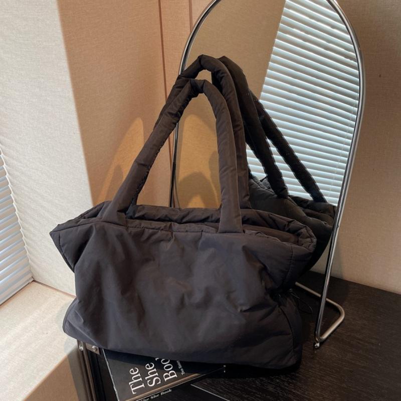 New Winter Women Shoulder Bag Large Capacity Tote Handle Bag Casual Pure Color Comfortable and Versatile Texture Bags for Travel