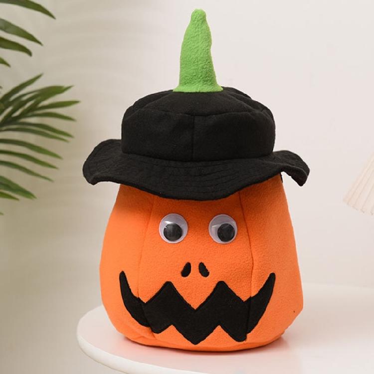 Halloween Candy Basket with LED Light Pumpkin Candy Bags for Thanksgiving Party