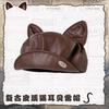 Japanese High-Quality Pleated Leather Beret Children Autumn And Winter Big Head Circumference Literary And Retro Octagonal Hat Painter Hat Tide