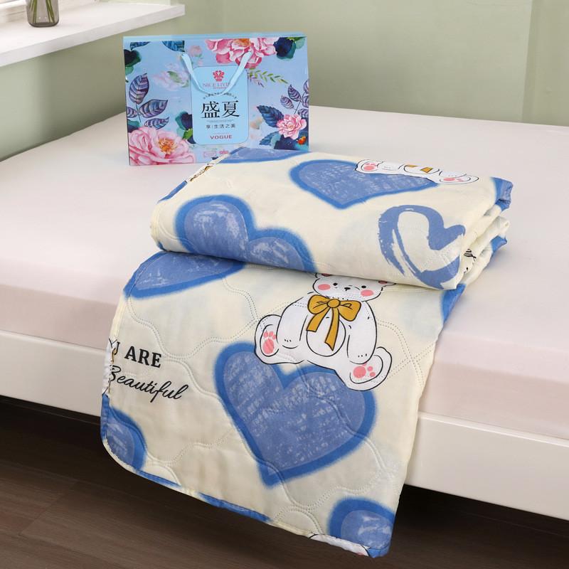 Summer Rabbit Flower Bear Print Air Conditioner Quilt With Gift Box Bedroom For