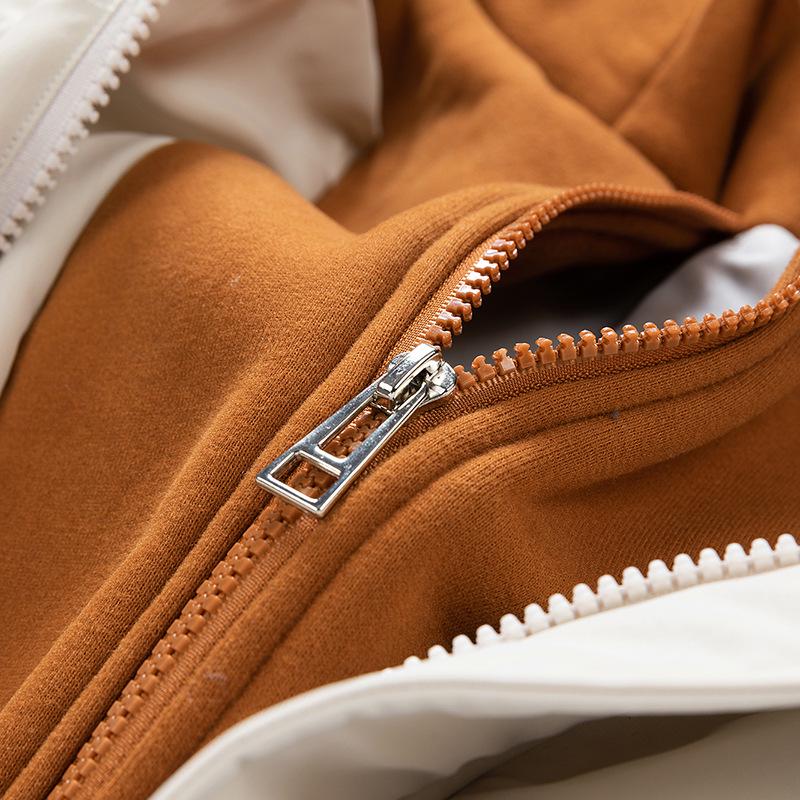 Men's Trendy Autumn/Winter Hooded Cotton Jacket - Faux Two-Piece, Couple Style, High-Quality, Thickened for Warmth