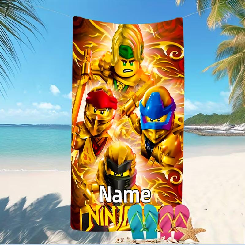 Customizable personalized beach towels Lego Ninjago themed designs.Suitable for the beach, yoga, sports;ideal as beach accessories