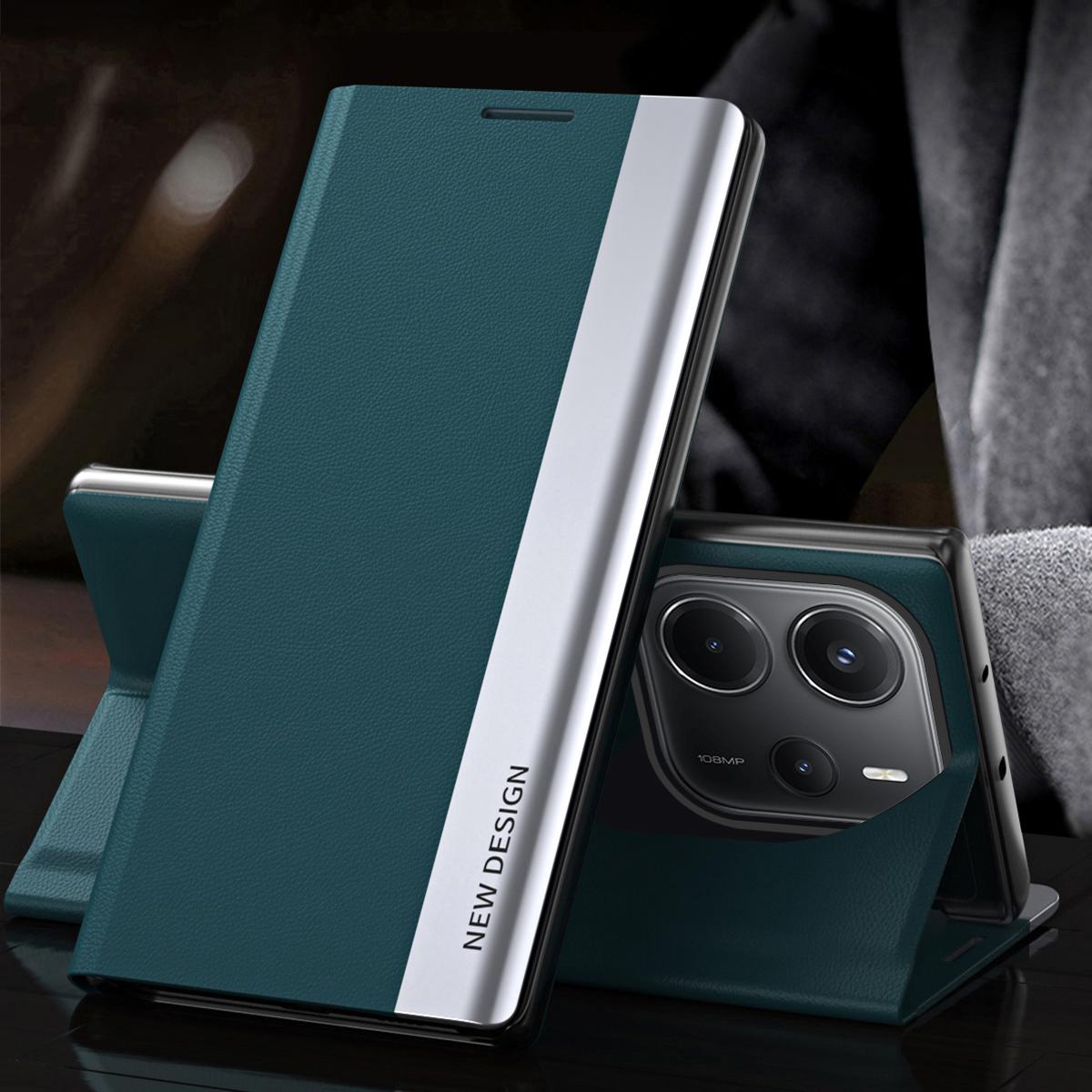 

For Xiaomi Redmi Note 14 4G (163.25mm) Case Anti-Drop Leather Phone Cover with Stand Black