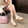 Simple solid color cotton slippers women's new autumn and winter indoor warm and non-slip thick bottom fluff mop in 2025