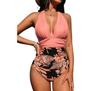 Halterneck Ruffled Backless One-Piece Swimsuit for Women