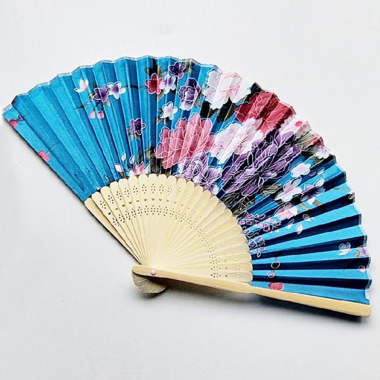 Japanese Floral Hand Fan for Music Festival Dance Gift Performances Home