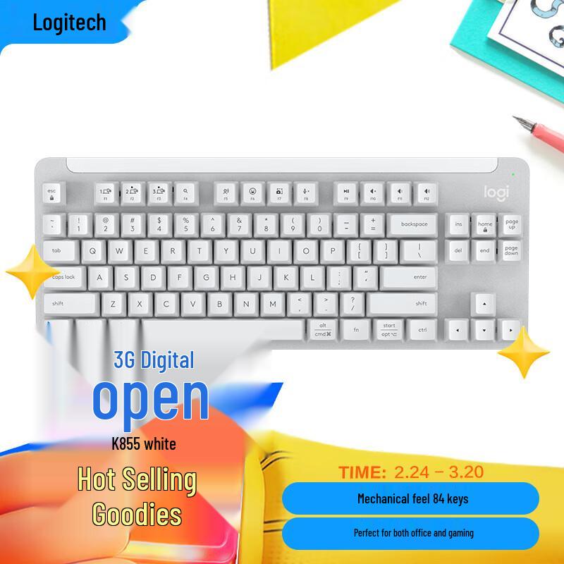 

Logitech K855 84-Key Wireless Mechanical Keyboard