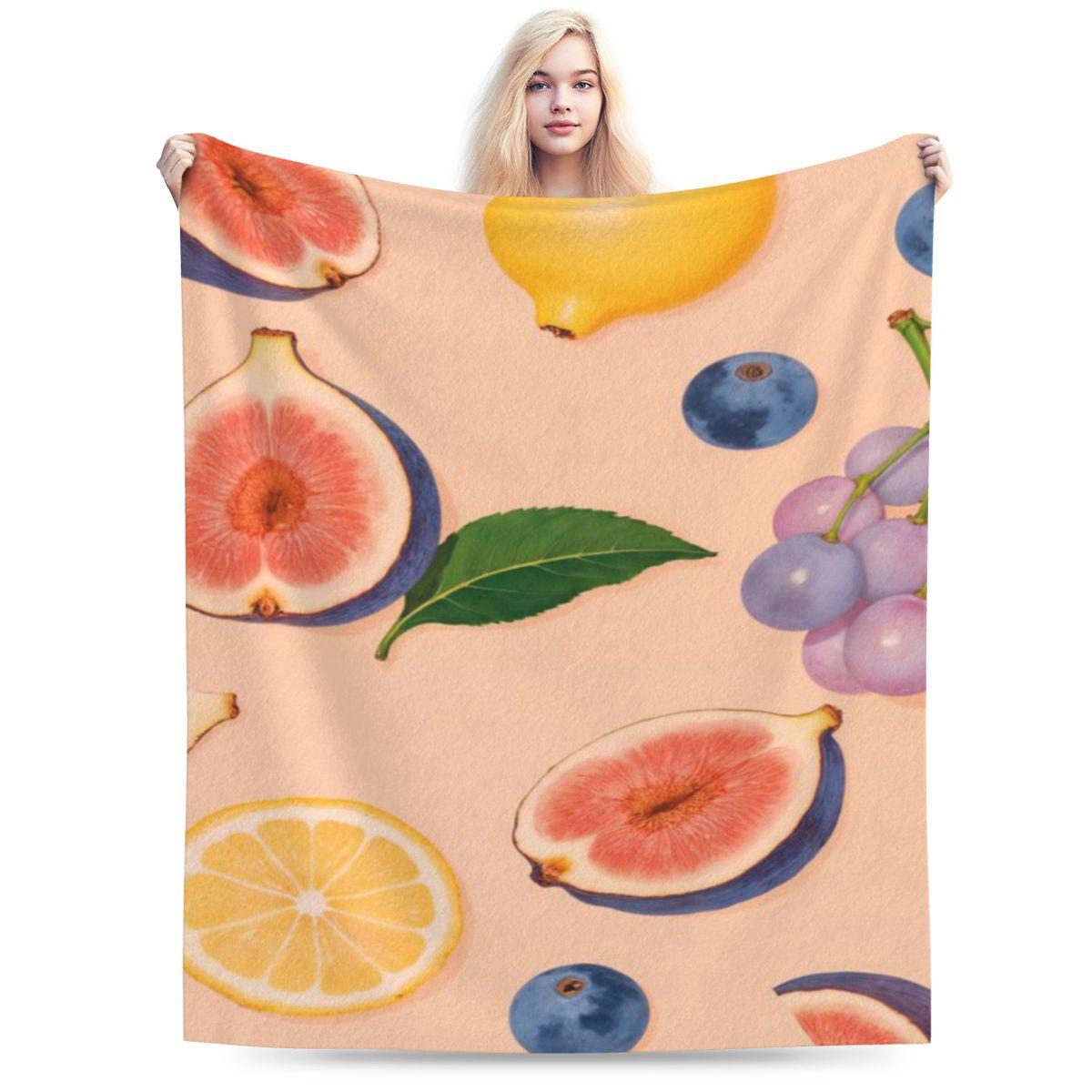 Aesthetic Pattern With Fruit Pastel Colors Personalized Warm Party An UltraSoft Micro Fleece Blanket 75x100cm 30x40in