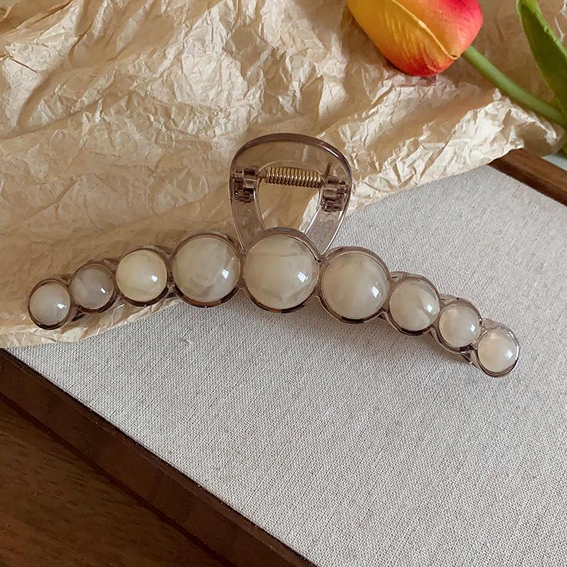 

Корейская смоляная заколка для волос: Роскошный зажим-краб для элегантных причесок кремовый/белый