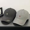 Fashion Hat Korean version embroidery R letter Weiya man pure cotton soft top baseball cap women's big head circumference shows face small shade cap