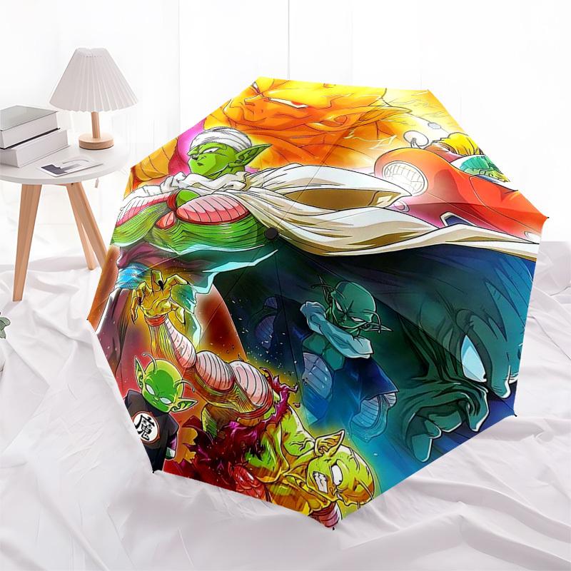 1pc Dragon Ball Z Piccolo Outdoor Umbrella - Automatic Opening/Closing, Portable 3-Fold Design with 8-Rib Iron Frame - Perfect Gift for Fans, Traveler