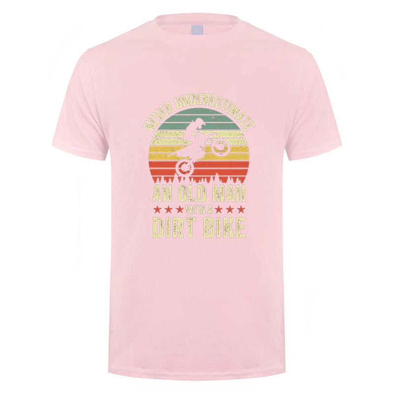 Never Underestimate An Old Unisex With A Dirt Bike Riders Tshirt Unisex Short Sleeve Cotton Tshirts Gift Tees Unisex Tops Dy300